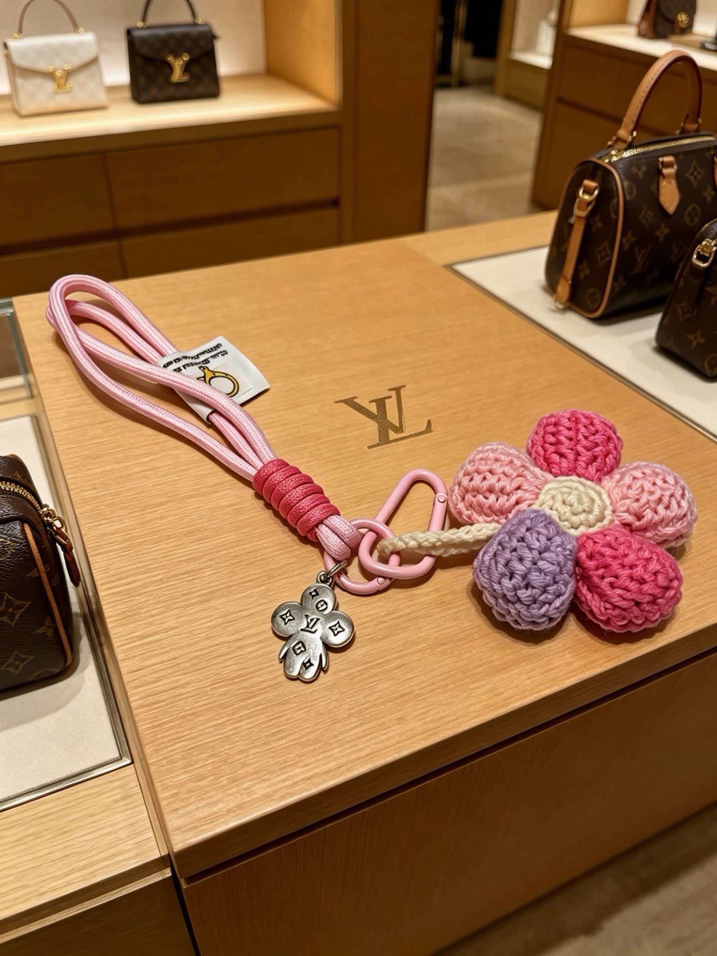Louis Vuitton Handmade Crochet Flower Keychain